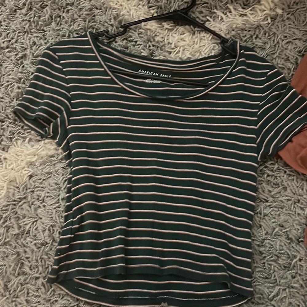 green and white stripe shirt from american eagle